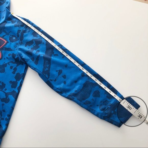 Under Armour Mens Blue Logo Allover Print Hoodie S - Picture 10 of 15